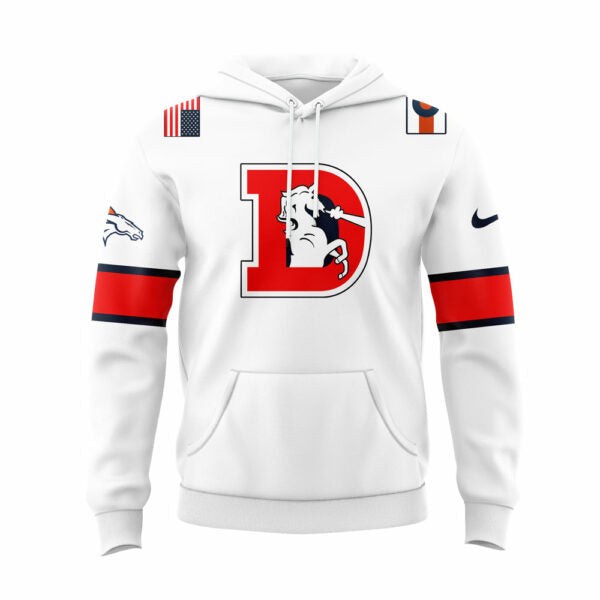 Denver Broncos Coach Sean Payton Throwback Whrite Hoodie