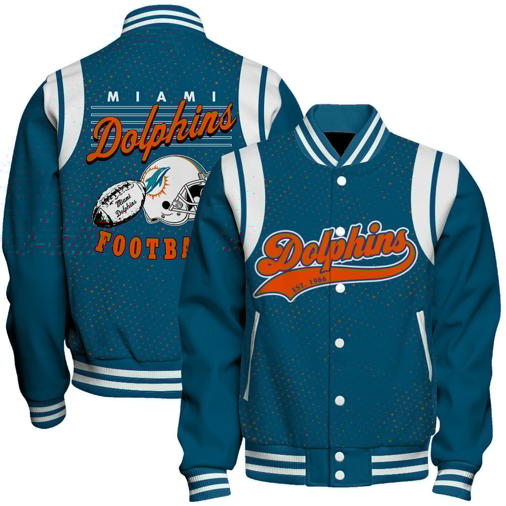 Miami Dolphins National Football League 2025 Make Your Mark Unisex Varsity Jacket