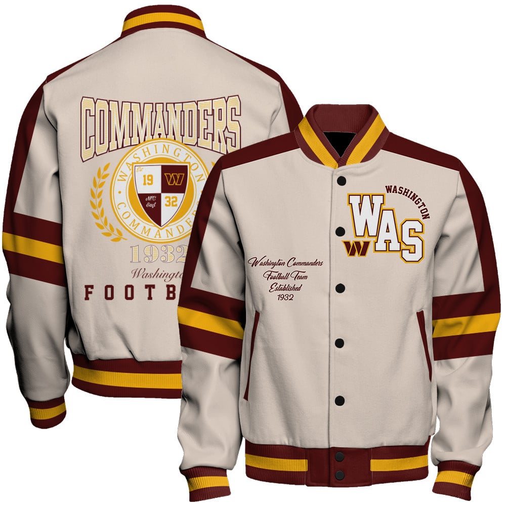 Washington Commanders Football Team 2025 -26 Feel The Power Unisex Varsity Jacket
