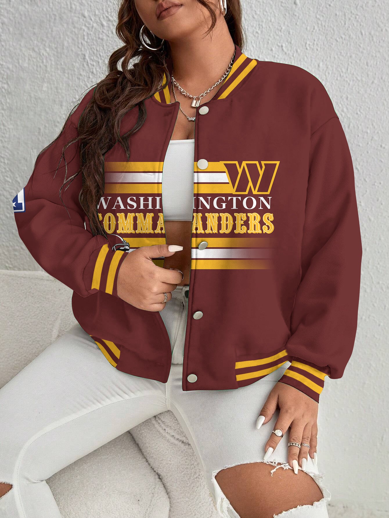 Washington Commanders Women's Long Pass Full- Snap Casual Jacket