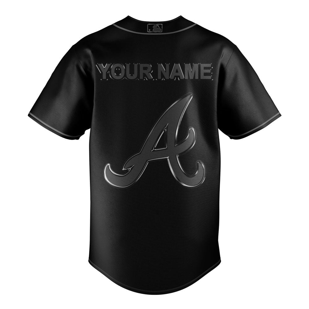 Limited Edition Atlanta Braves Back In Black Custom Name Jersey
