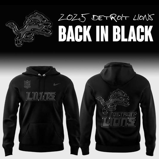 Limited Edition Detroit Lions Back In Black Uniform Hoodie