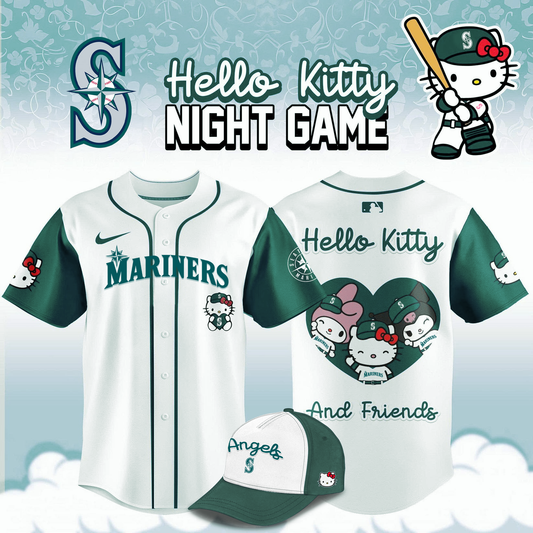 Seattle Mariners x Hello Kitty Night Game Limited Edition Jersey 2025 - BeeHP Print