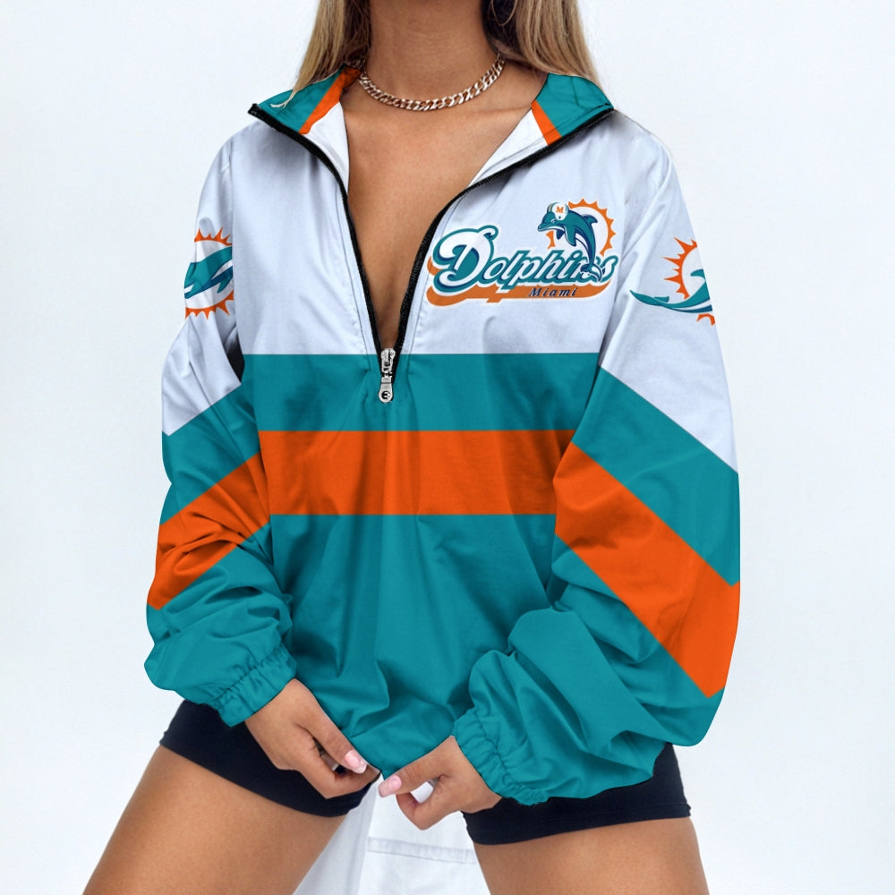 Women's Print V Neck Zipper Sweatshirt Jacket