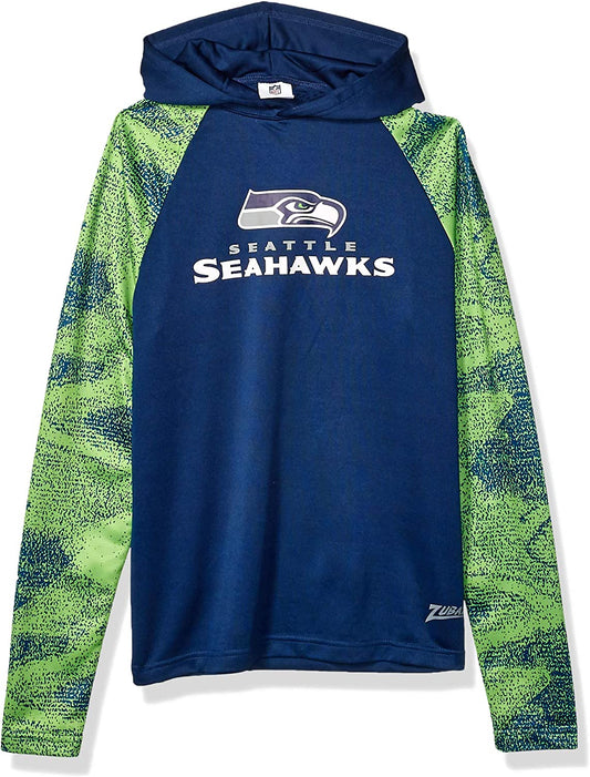Zubaz Seattle Seahawks NFL Men's Static Lightweight Pullover Hoodie
