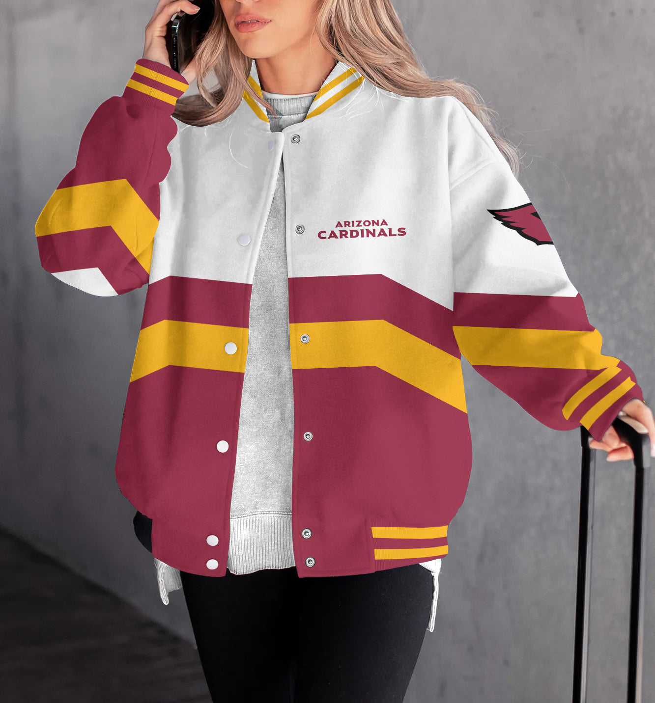 Arizona Cardinals Women's Long Pass Full- Snap Casual Jacket