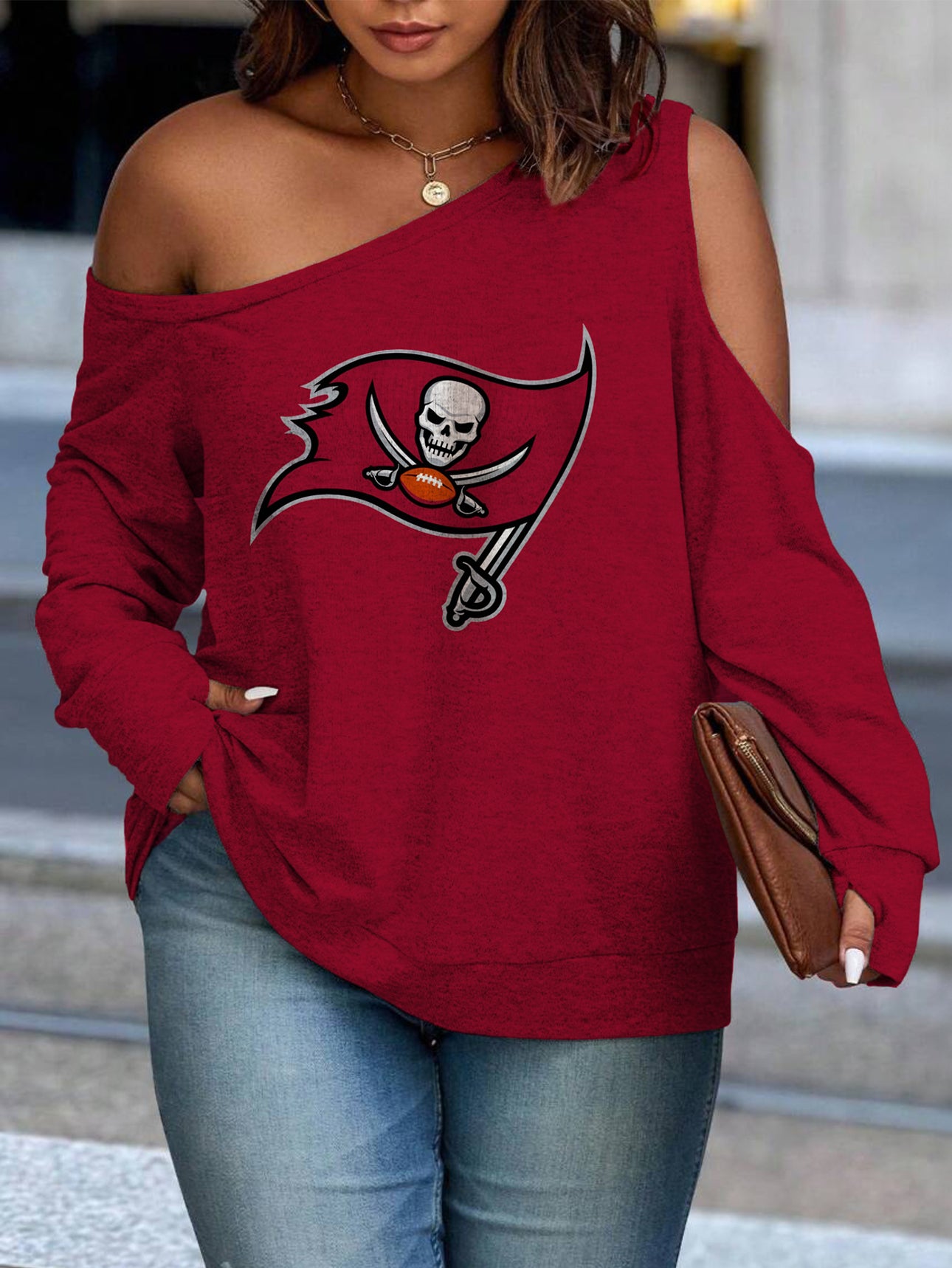 Asymmetric Off-Shoulder Women's Sweatshirt