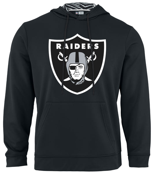 Zubaz NFL Men's las Vegas Raiders Team Color Primary Logo With Zebra Hood Liner
