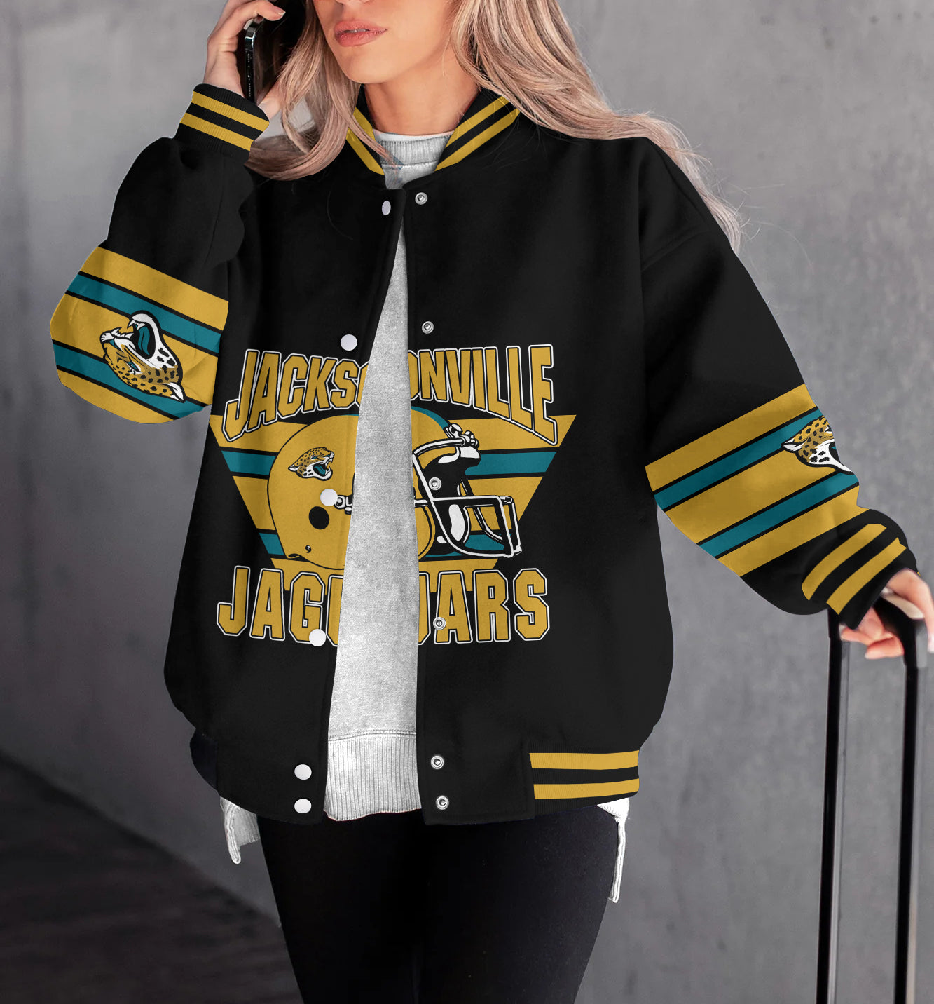 Jacksonville Jaguars Women's Long Pass Full- Snap Casual Jacket