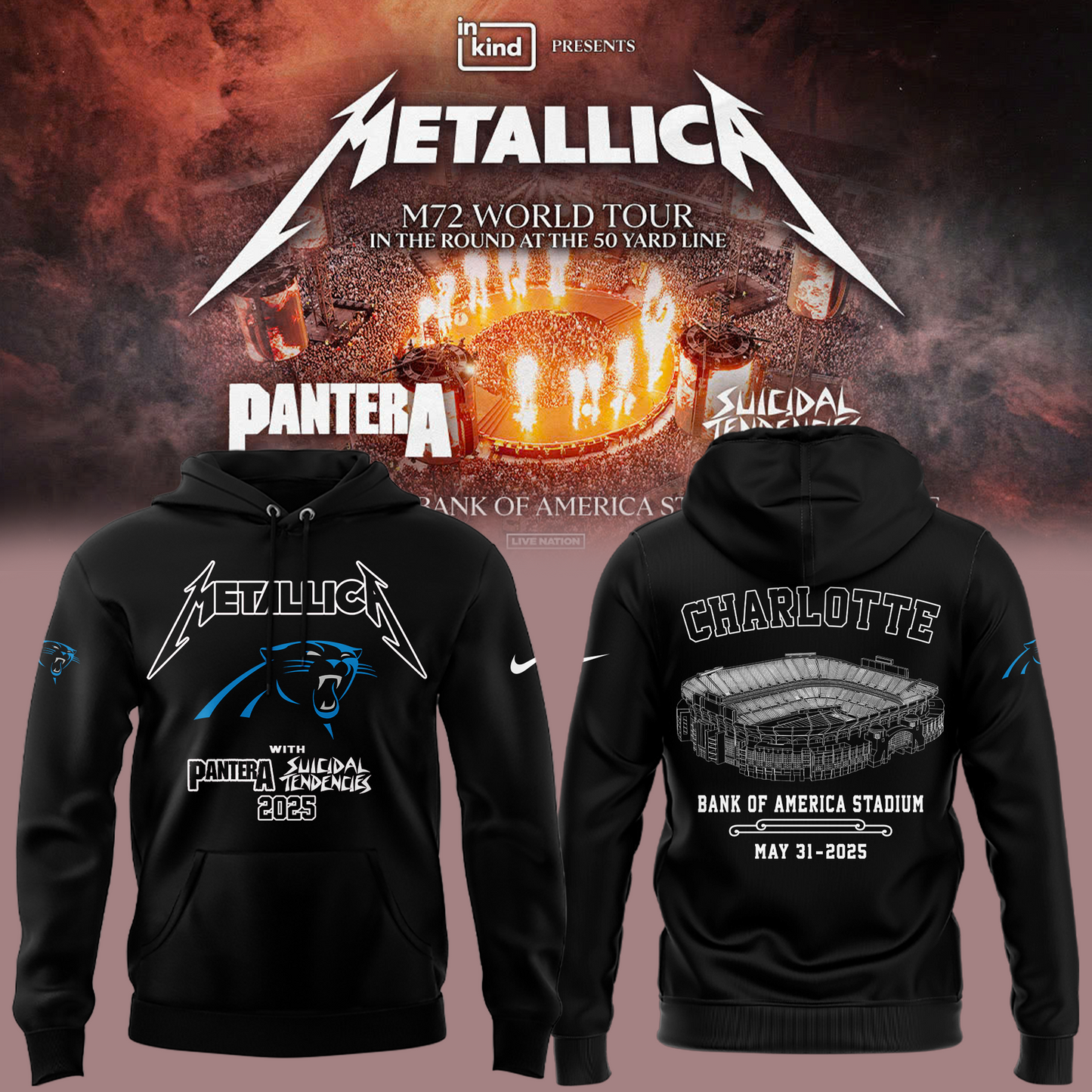 Limited Edition M72 World Tour x Carolina Panthers Black Hoodie 2025