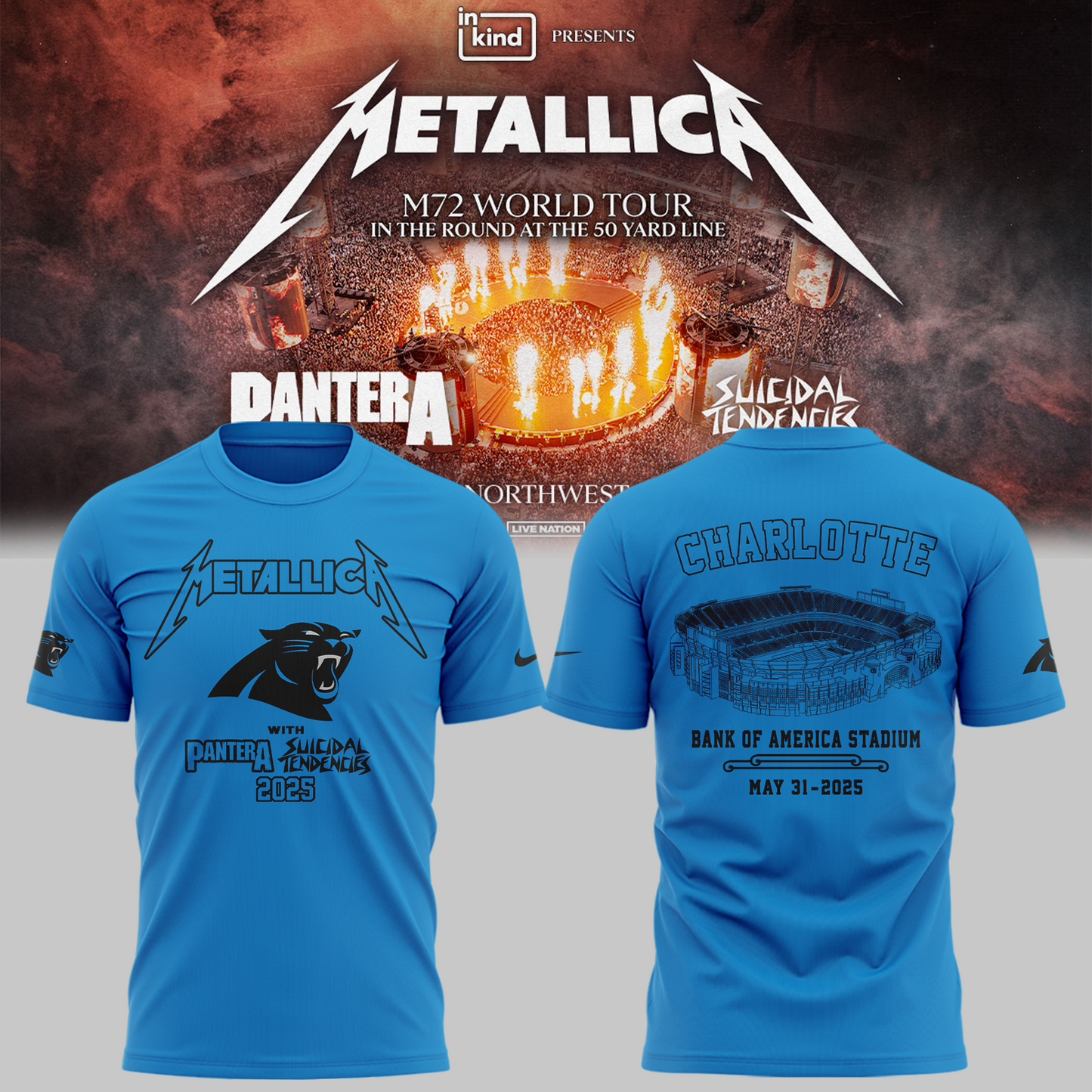 Limited Edition M72 World Tour x Carolina Panthers Tshirt 2025