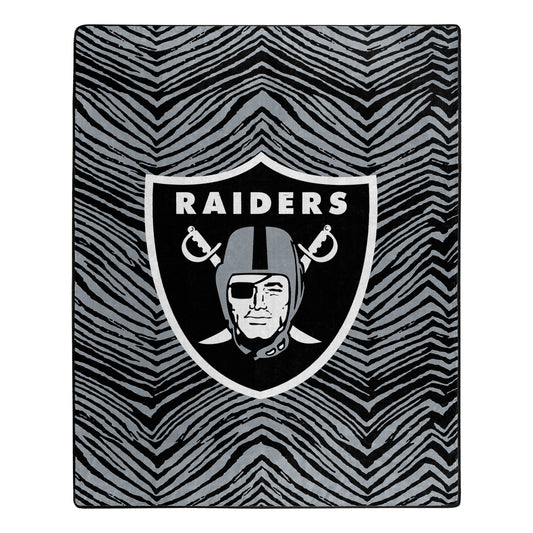 Zubaz X Northwest NFL Las Vegas Raiders Zubified 50X60 Raschel Throw Blanket