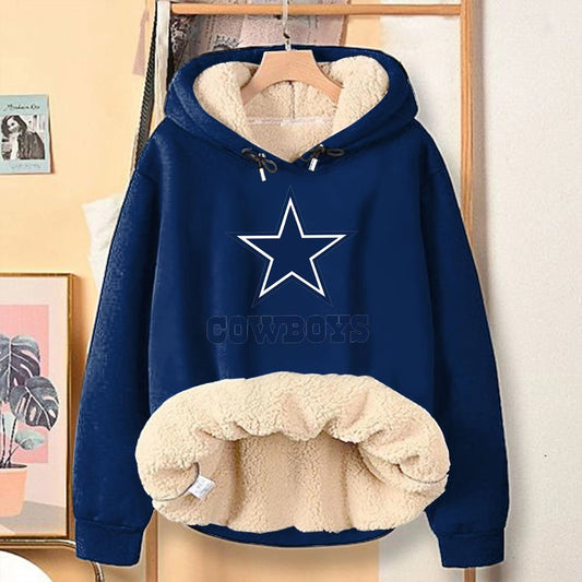 Casual Print Teddy Sherpa Fleece Hoodie