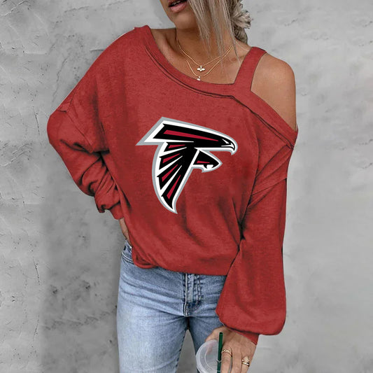 ASYMMETRICAL NECK SHIFT CASUAL LONG SLEEVE TOP