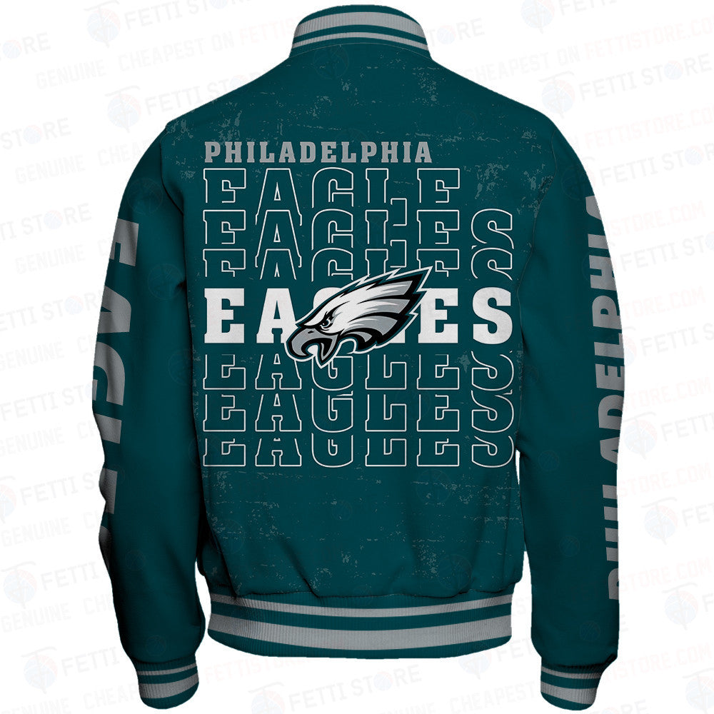 Philadelphia Eagles National Football League Print Varsity Jacket STM V6