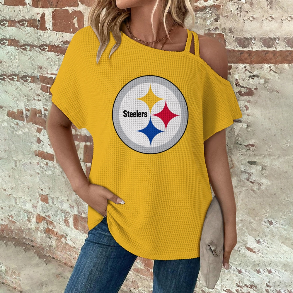 Asymmetrical Neck Short Sleeve T-Shirt