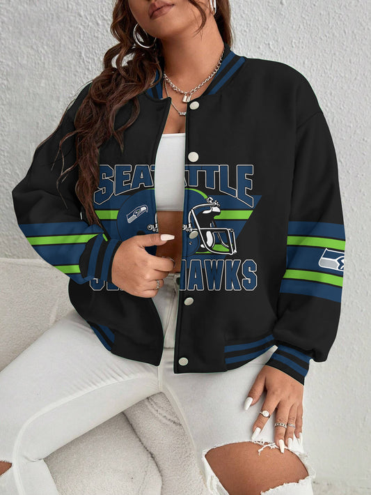 Seattle Seahawks Women's Long Pass Full- Snap Casual Jacket
