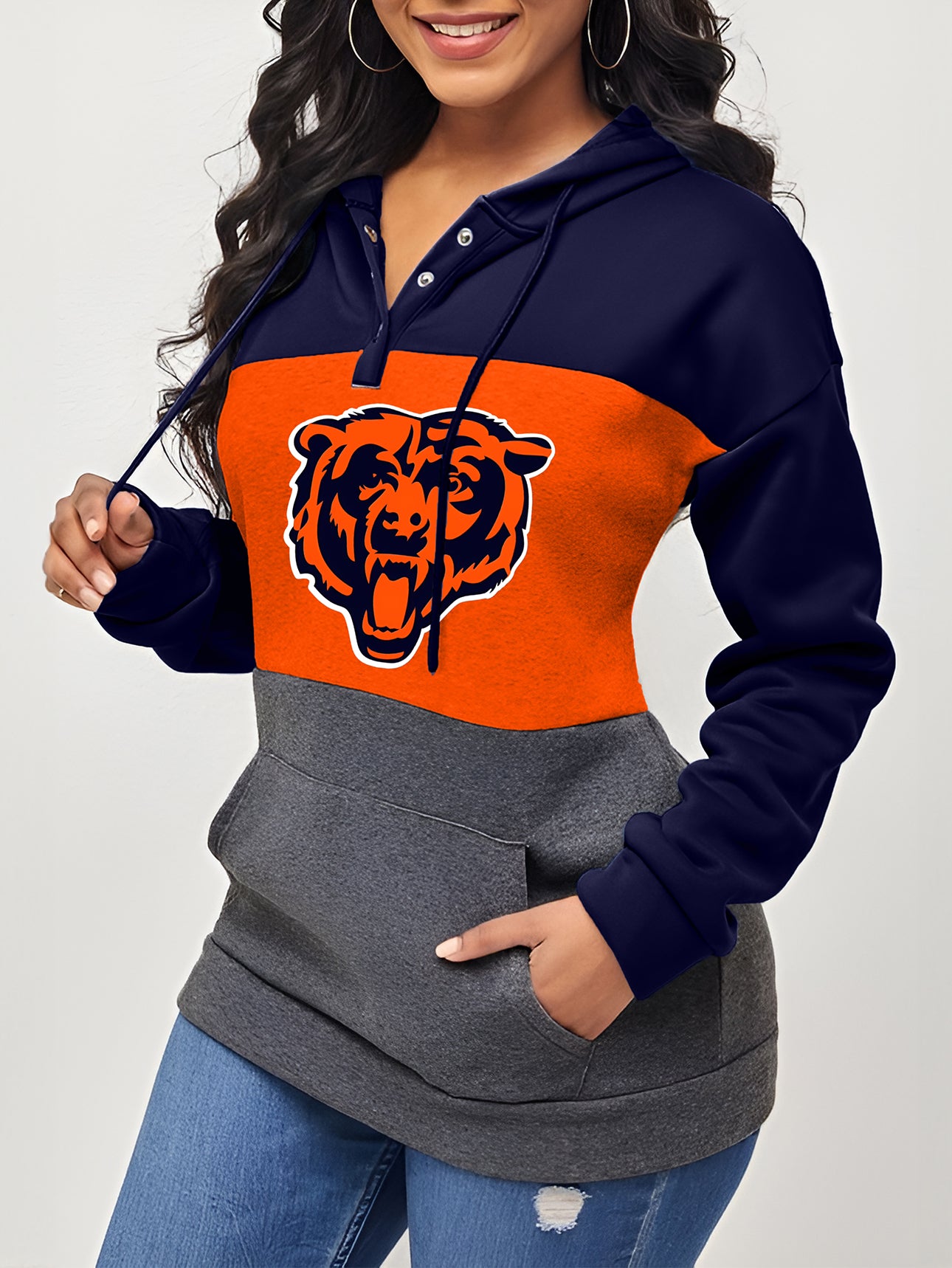 Women's Colorblock Drawstring Hoodie