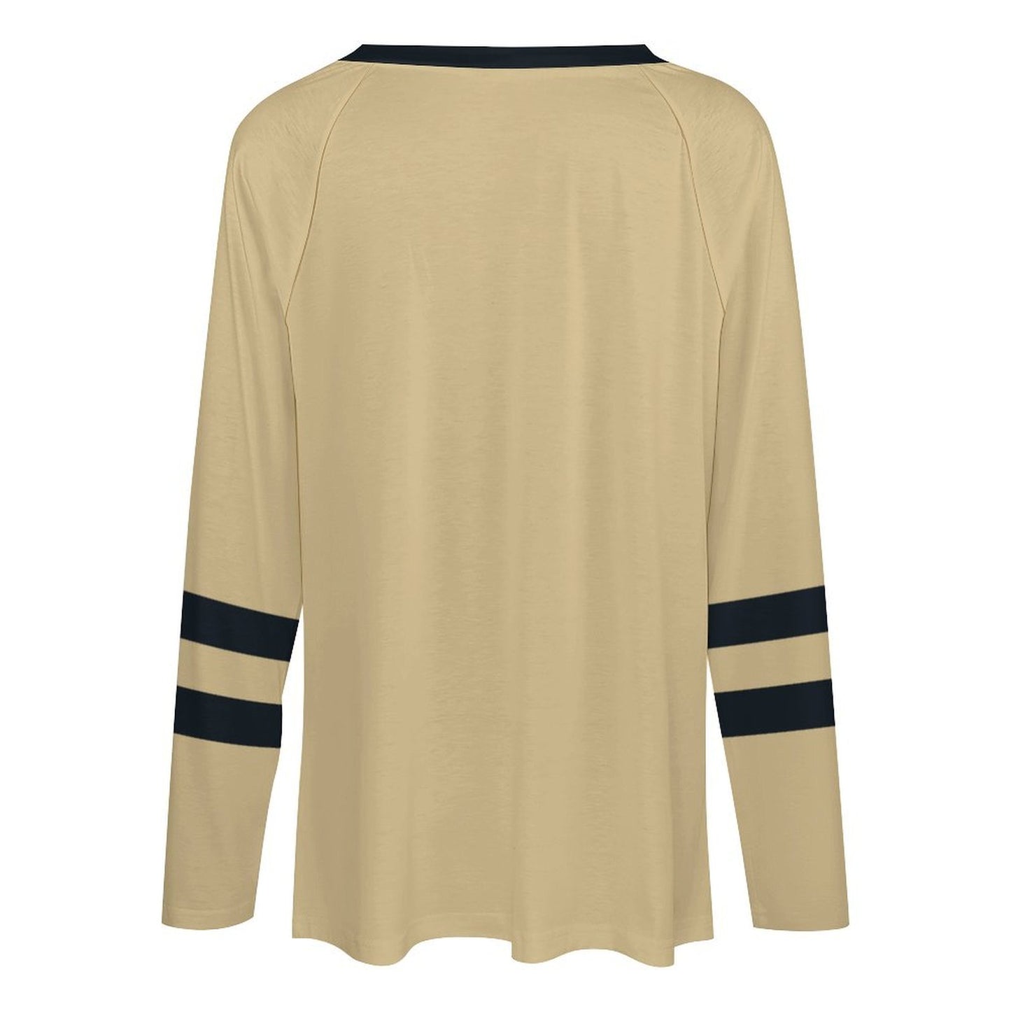 New Orleans Saints Women's V-neck Double-layered Long-sleeved Loose T-shirt