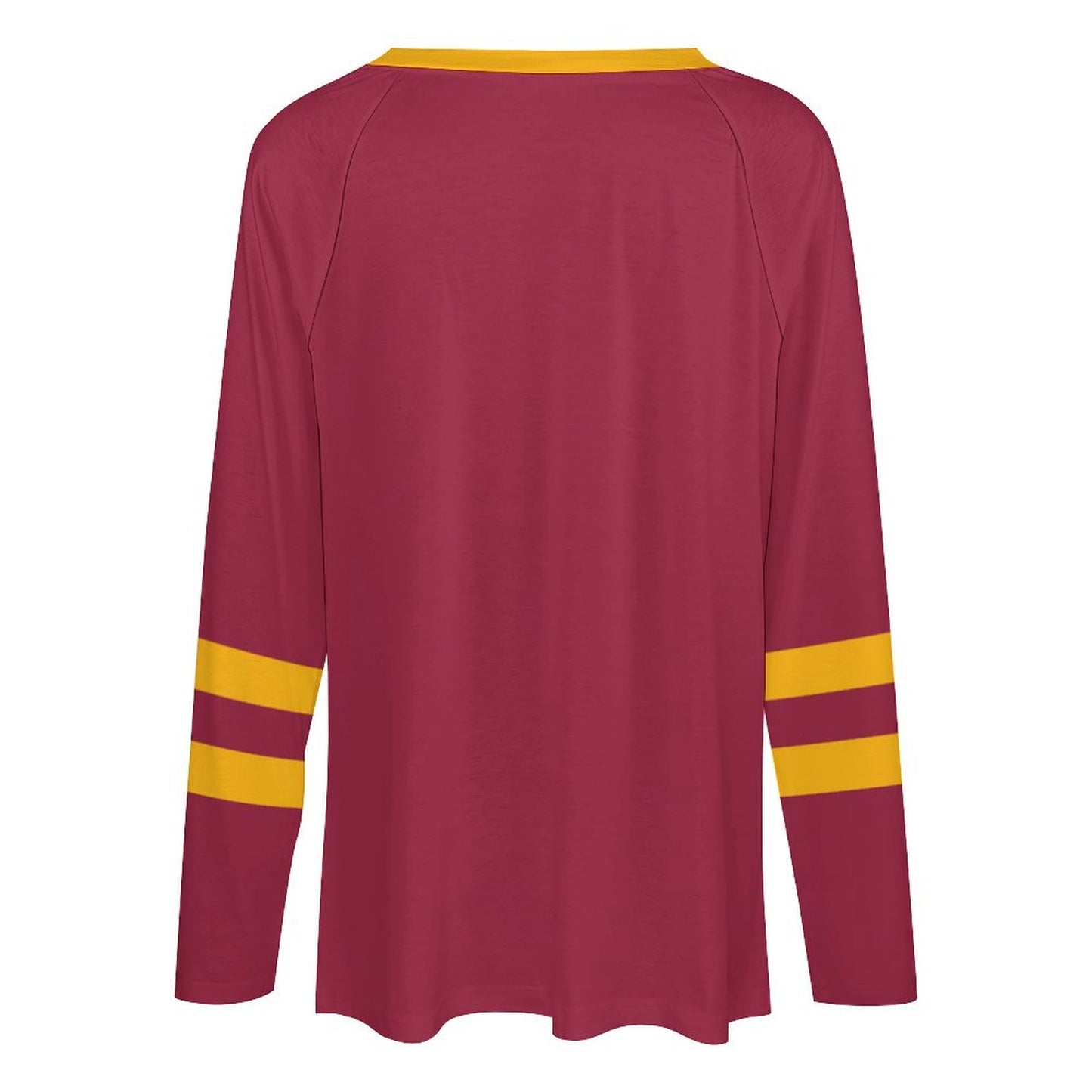 Arizona Cardinals Women's V-neck Double-layered Long-sleeved Loose T-shirt