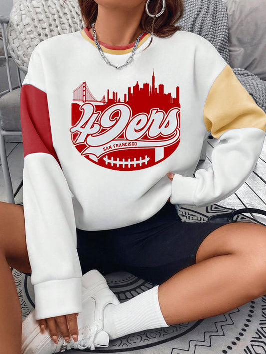 Raglan sleeve casual round neck long sleeve pullover