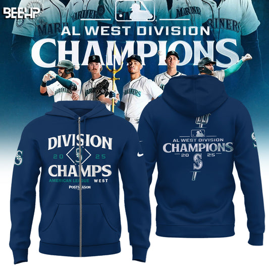 Seattle Mariners 2025 AL West Division Champions Limited Edition Zip Hoodie