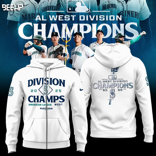 Seattle Mariners 2025 AL West Division Champions Limited Edition Zip Hoodie