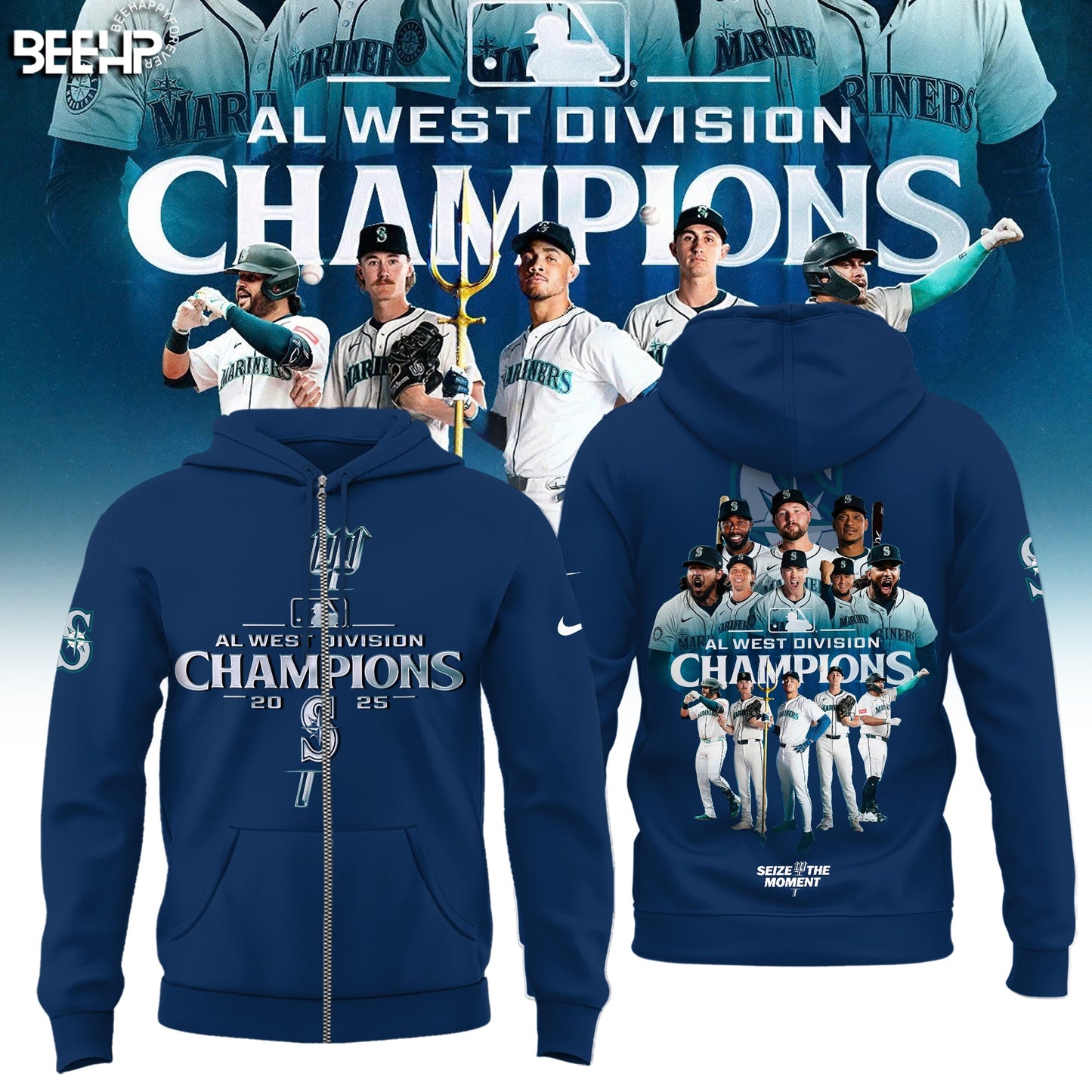 Seattle Mariners 2025 AL West Division Champions Limited Edition Zip Hoodie