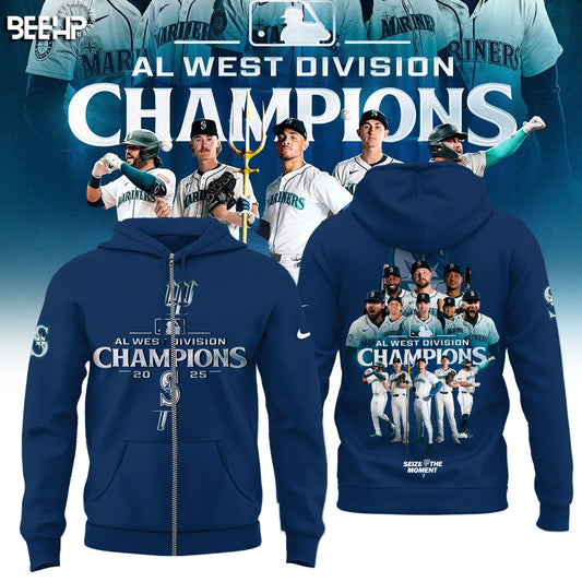 Seattle Mariners 2025 AL West Division Champions Limited Edition Zip Hoodie