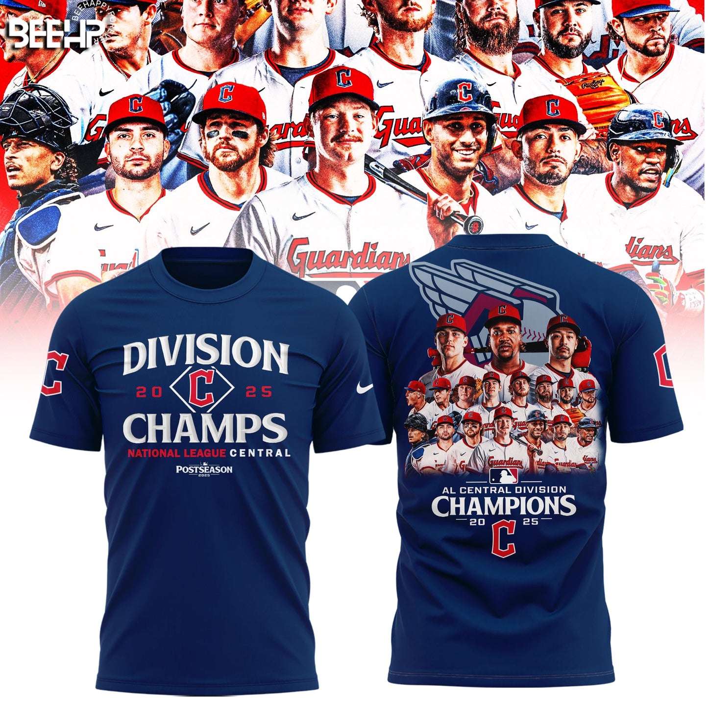Special Edition Cleveland Guardians 2025 AL Central Division Champions Tshirt