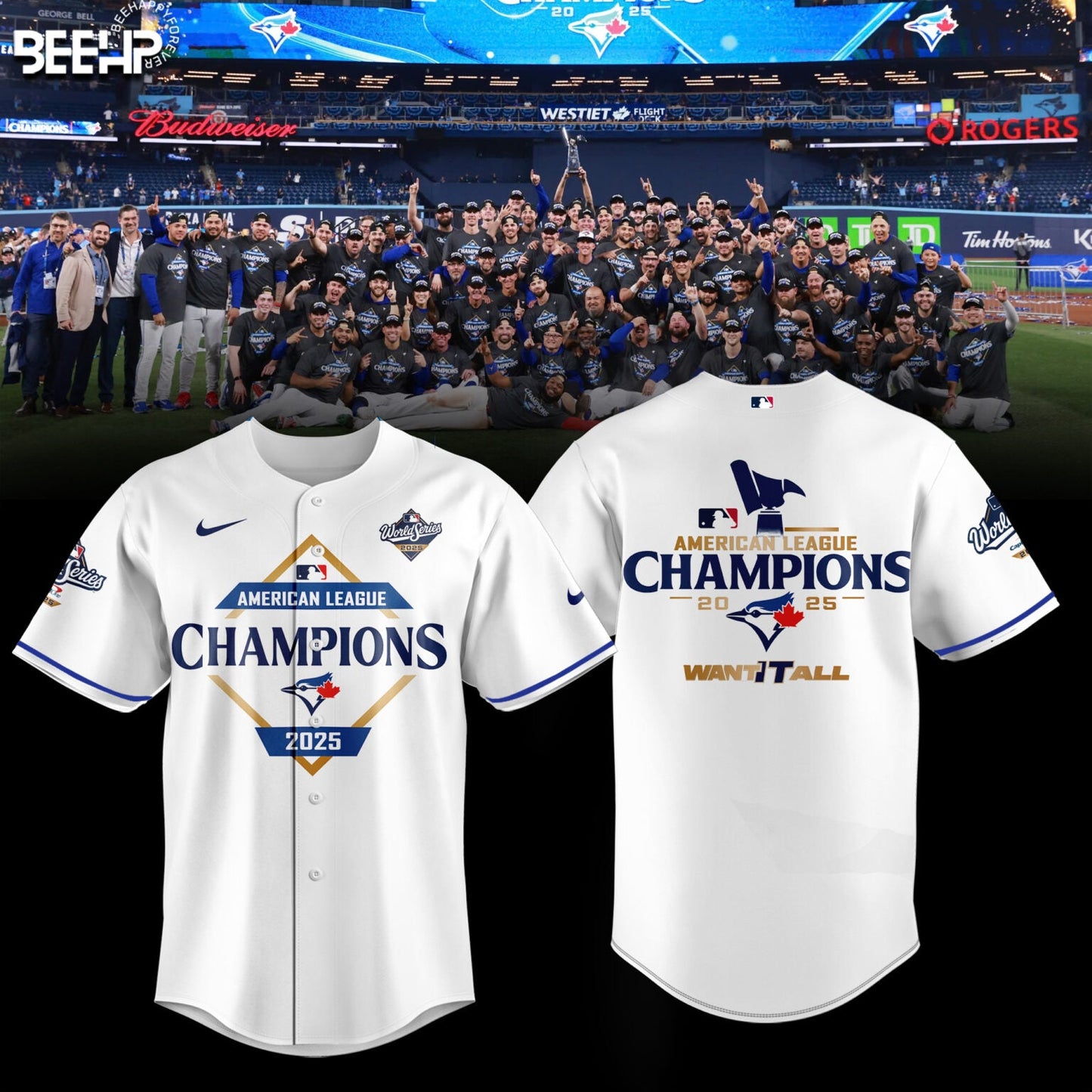 Toronto Blue Jays 2025 American League Champions Combo Jersey