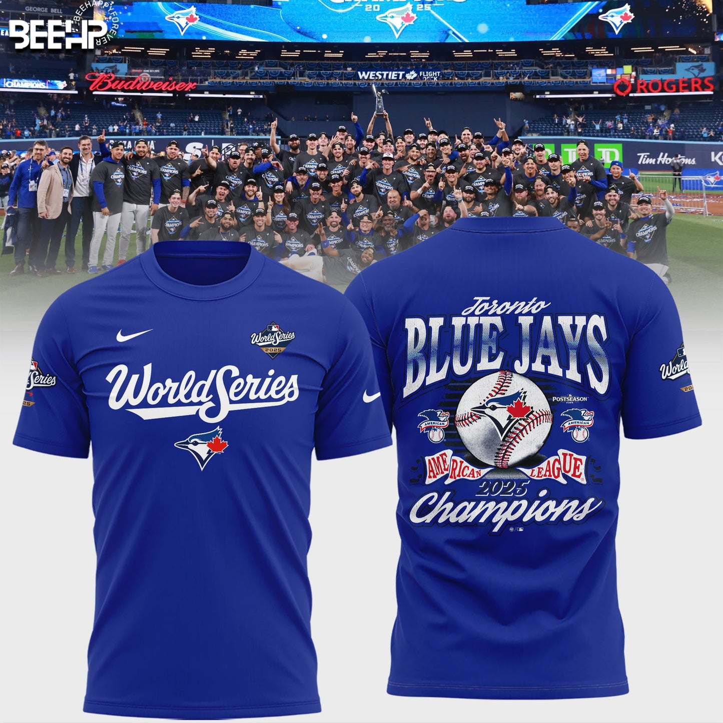 Toronto Blue Jays 2025 American League Champions Combo T-Shirt