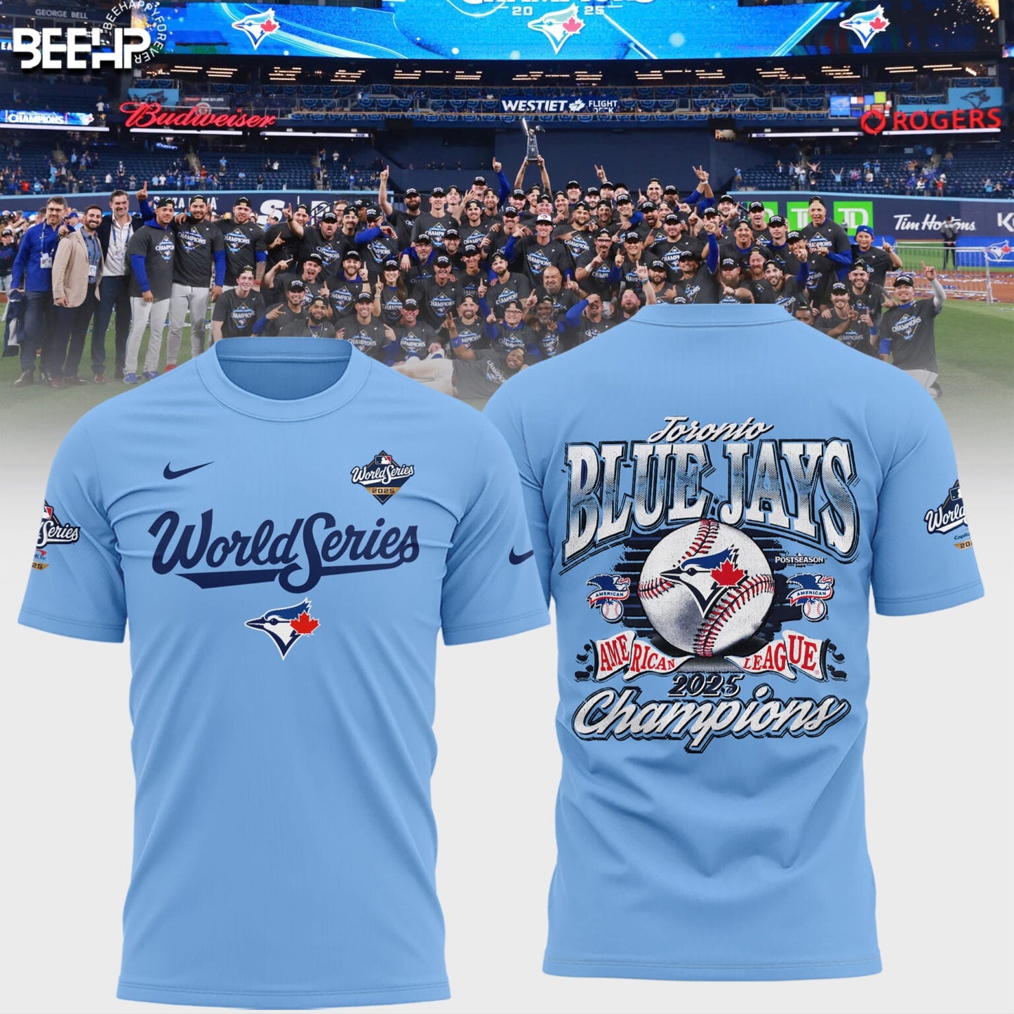 Toronto Blue Jays 2025 American League Champions Combo T-Shirt