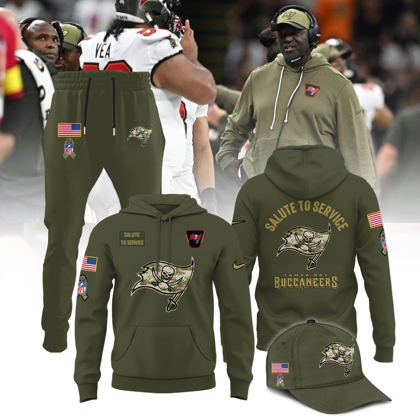 Tampa Bay Buccaneers Salute to Service 2025 Combo Hoodie