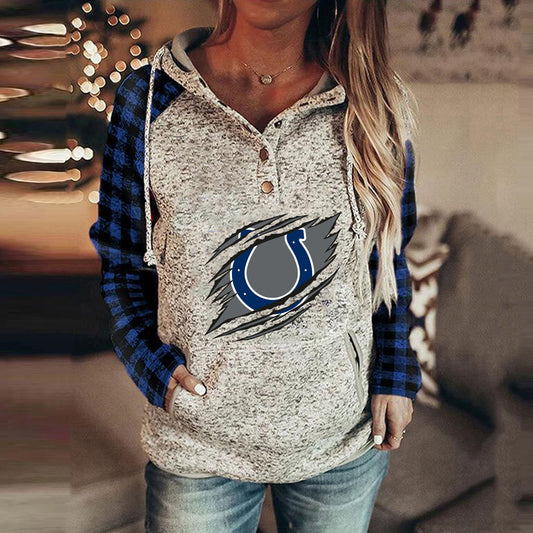 Fashion color blocking printed Hoodie