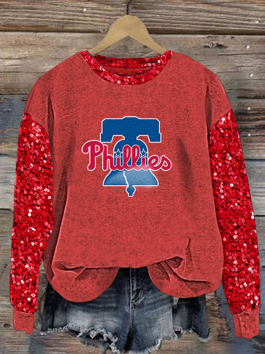 Sequined Sleeves Vintage Sweatshirt
