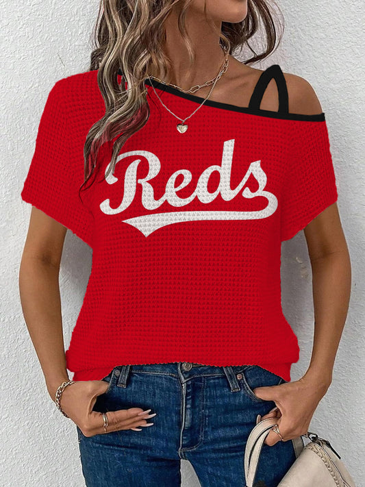 Asymmetrical Neck Short Sleeve T-Shirt