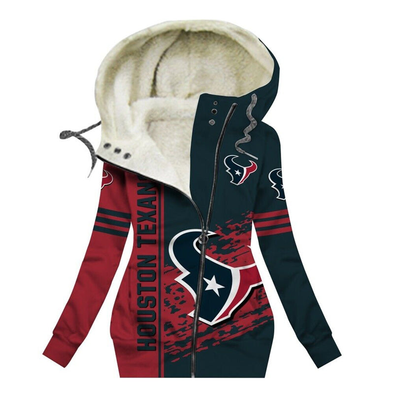 Houston Texans
Women's Zip-Up Tunic Fleece Hoodie