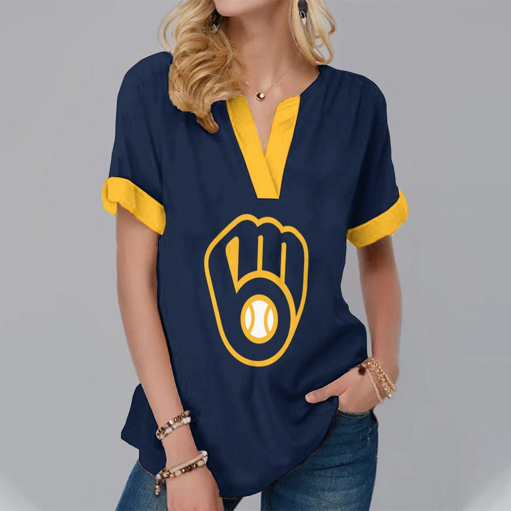 New Fashion Short Sleeve V-Neck Shirt