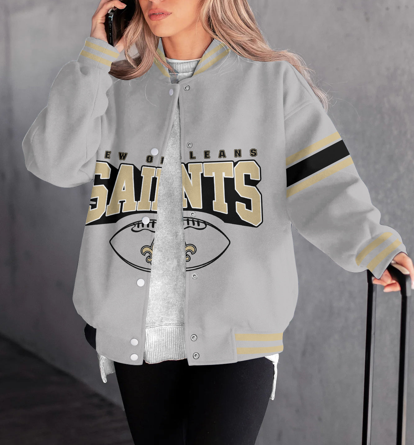 New Orleans Saints Women's Long Pass Full- Snap Casual Jacket