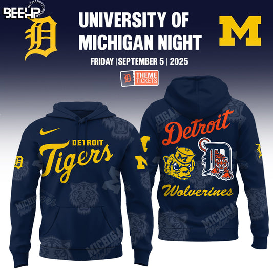 Detroit Tigers x Michigan Wolverines Night Game 2025 Limited Edition Hoodie