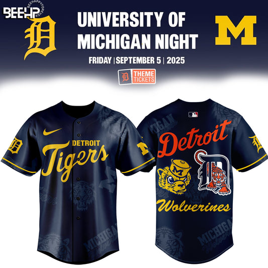 Detroit Tigers x Michigan Wolverines Night Game Limited Edition Jersey 2025
