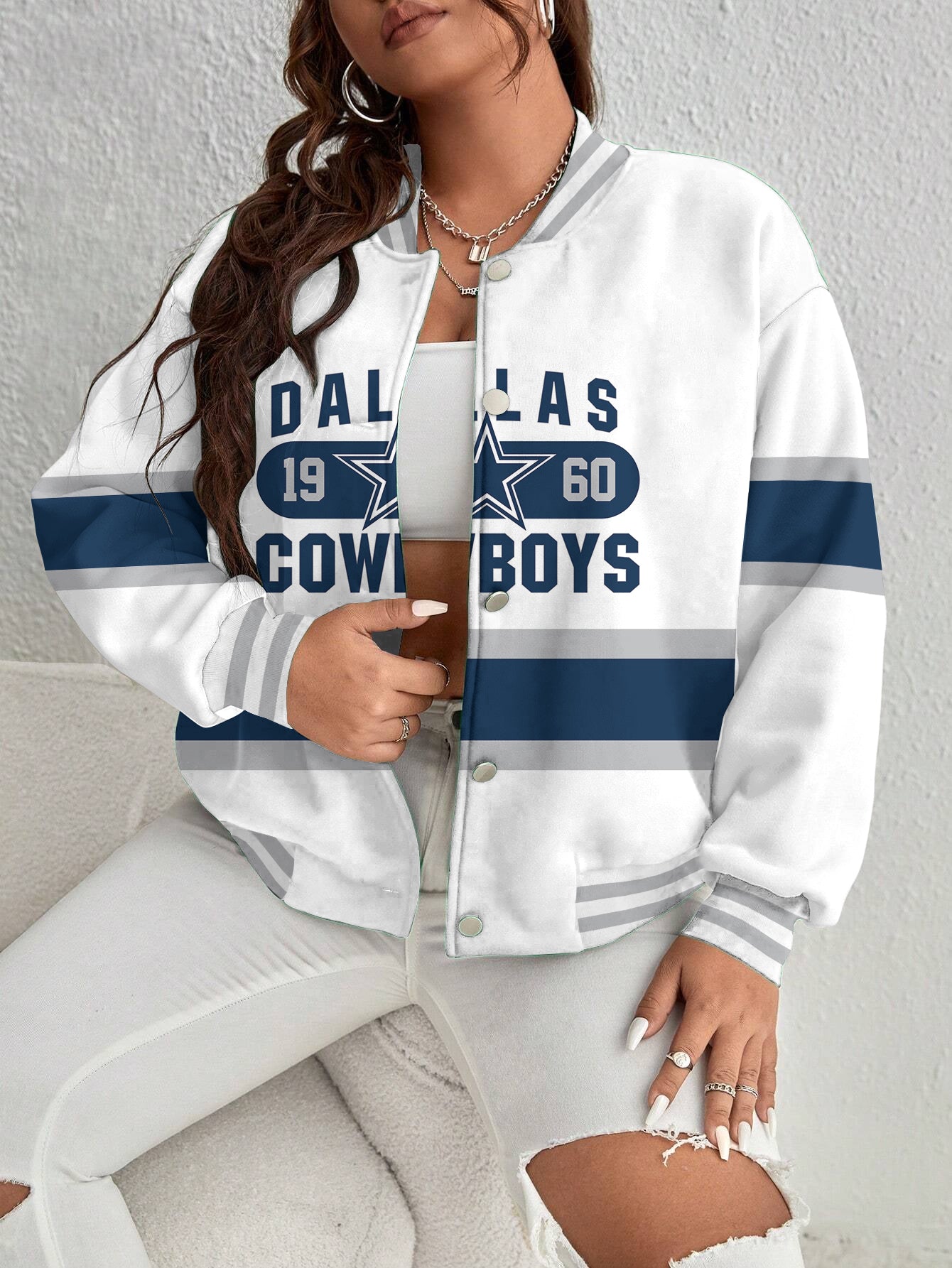 Dallas Cowboys Women's Long Pass Full- Snap Casual Jacket