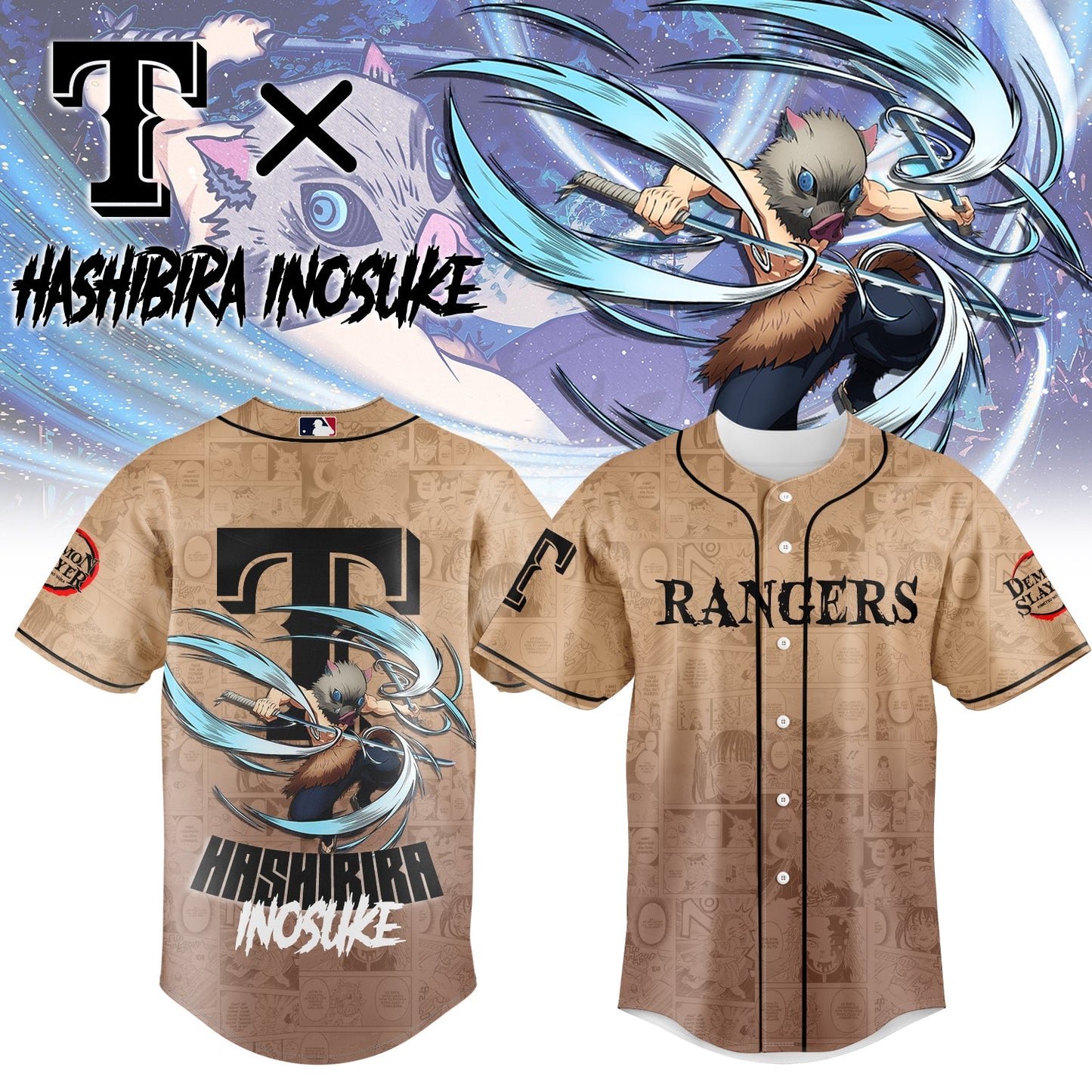 Texas Rangers _ Demon Slayer Jersey 2025