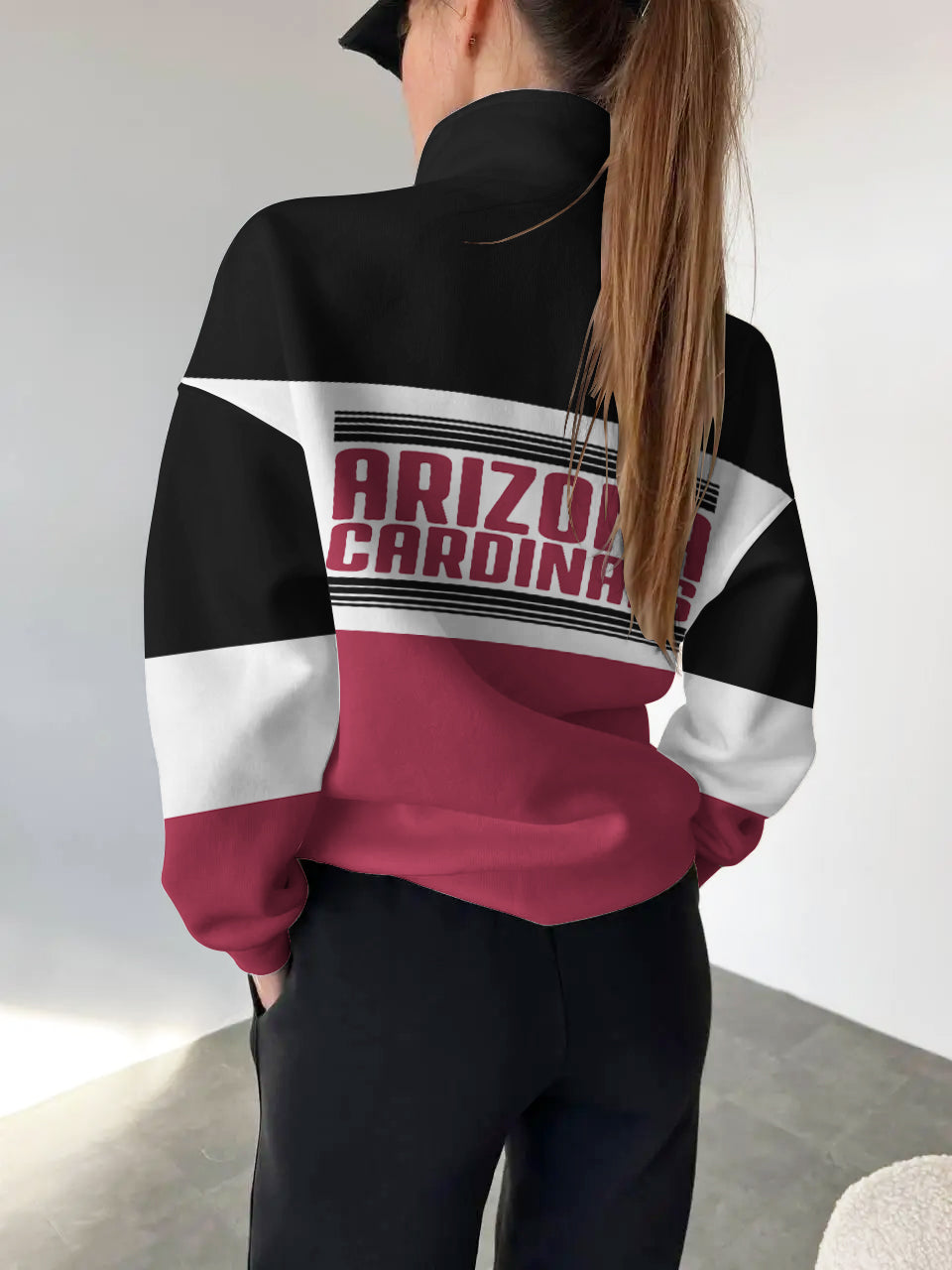Arizona Cardinals 2025 New Design Casual Snap  Mockneck Pullover