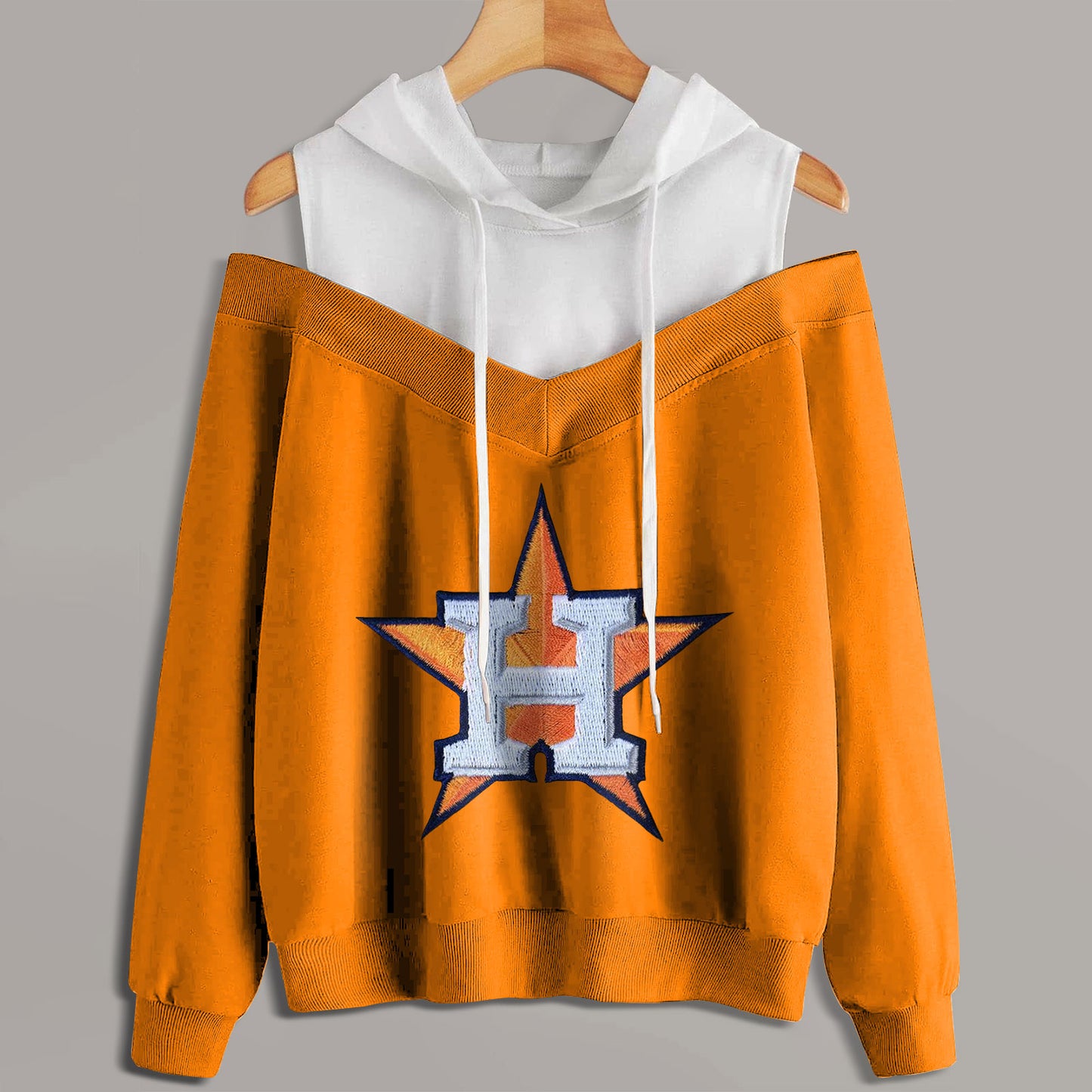 2 In 1 Colorblock Cold Shoulder Hoodie