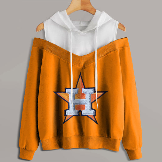 2 In 1 Colorblock Cold Shoulder Hoodie