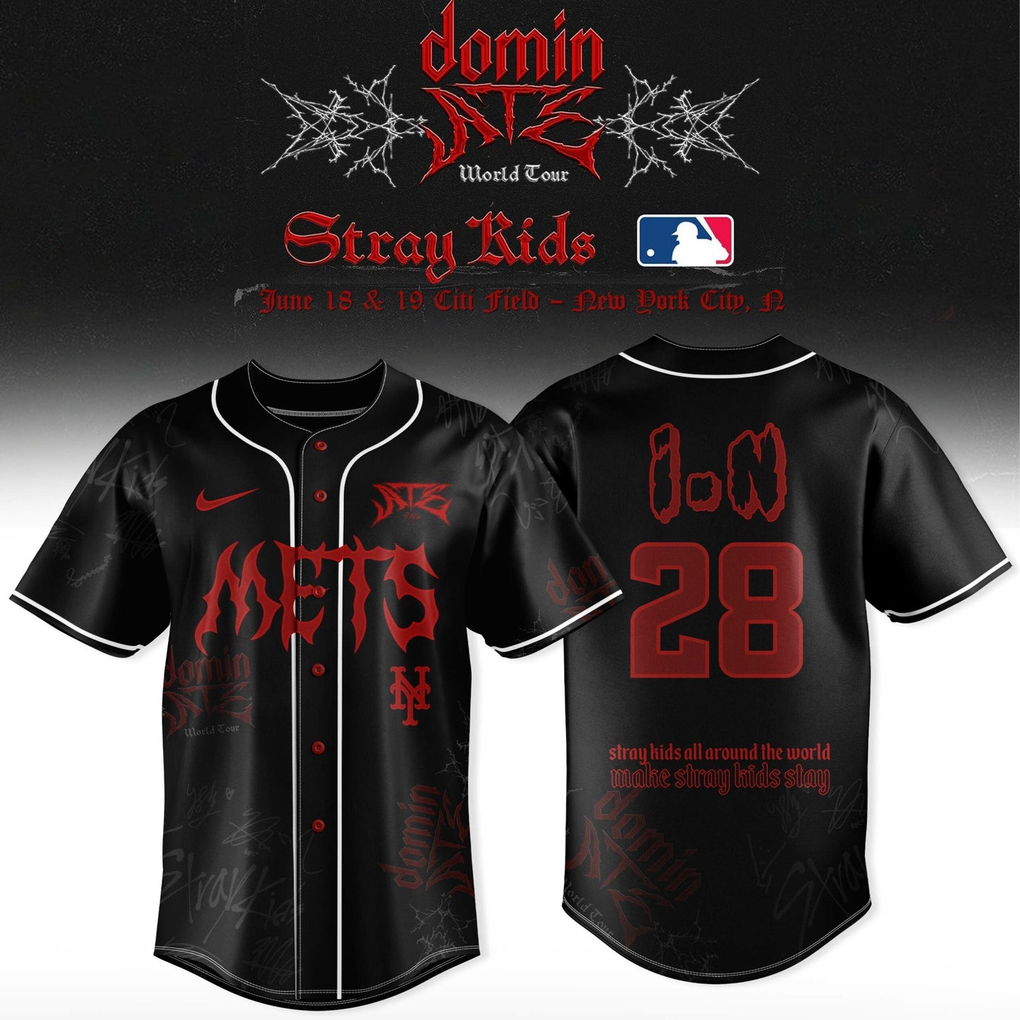 New York Mets x Stray Kids Word tour 2025 Jersey