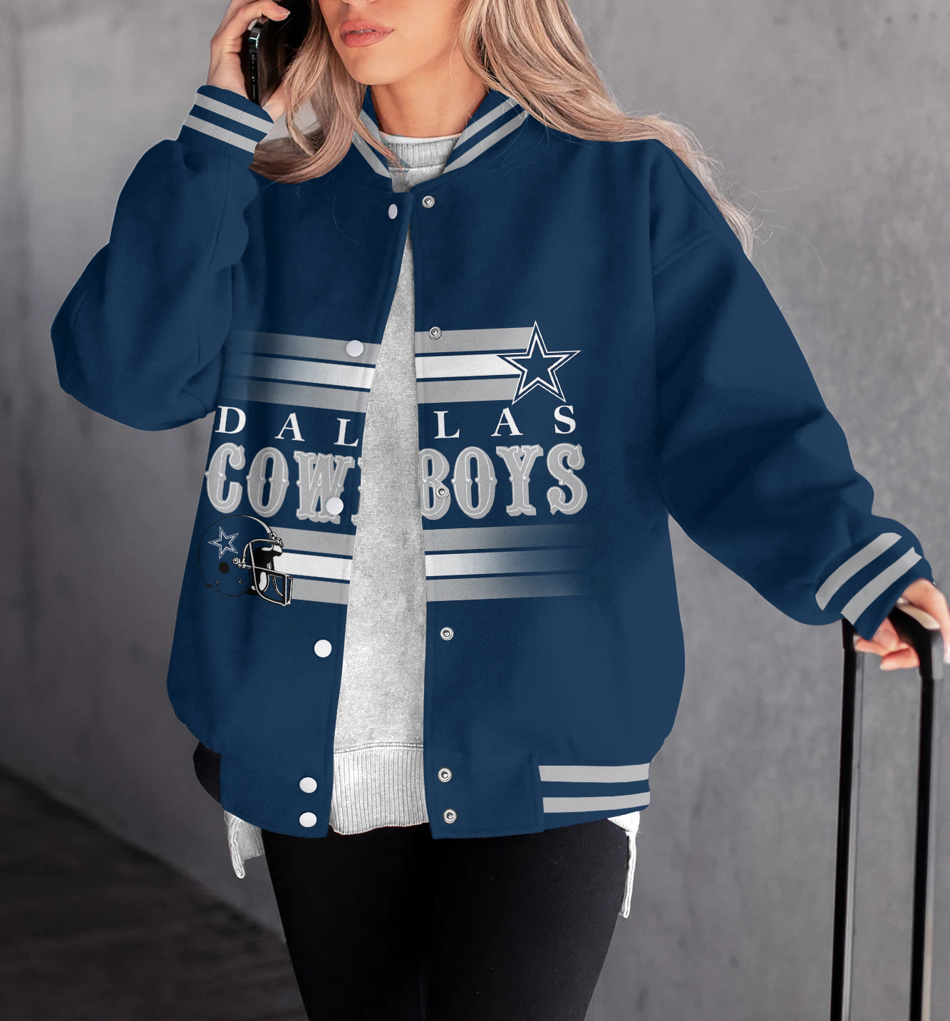 Dallas Cowboys Women's Long Pass Full- Snap Casual Jacket