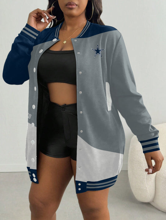 Dallas Cowboys Women's Limited Edition Button Down Long Sleeve Jacket Dress